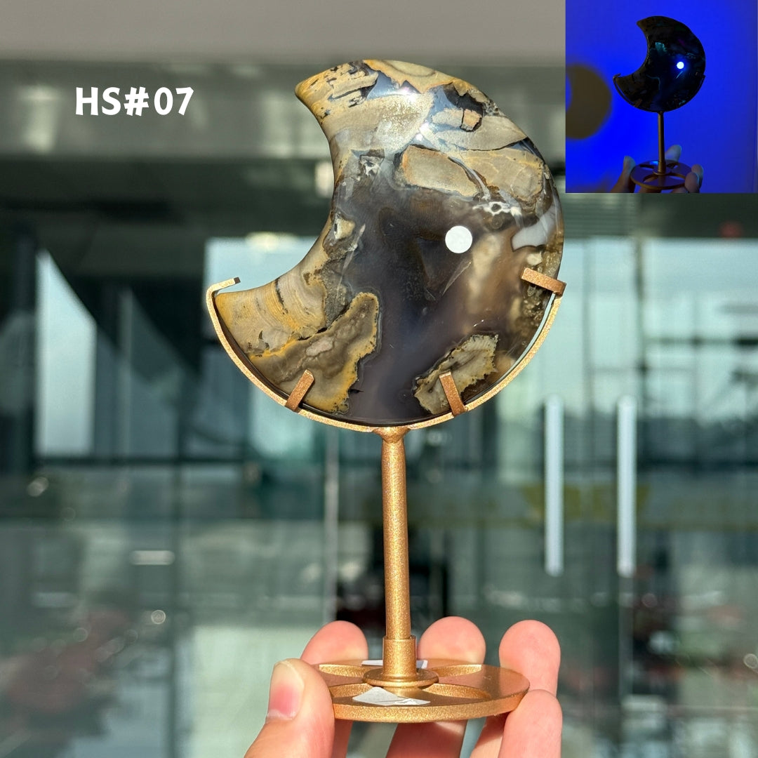 Unique,Volcanic Agate Moon