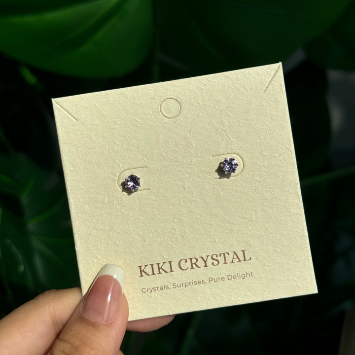 Round Cut Crystal Earrings, s925