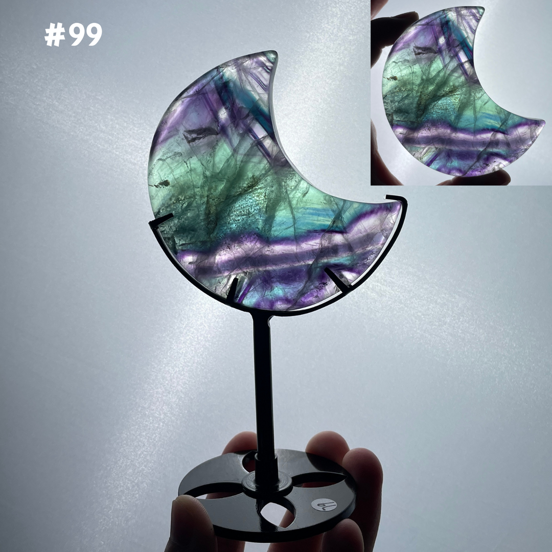 Unique,Rainbow Fluorite Moon
