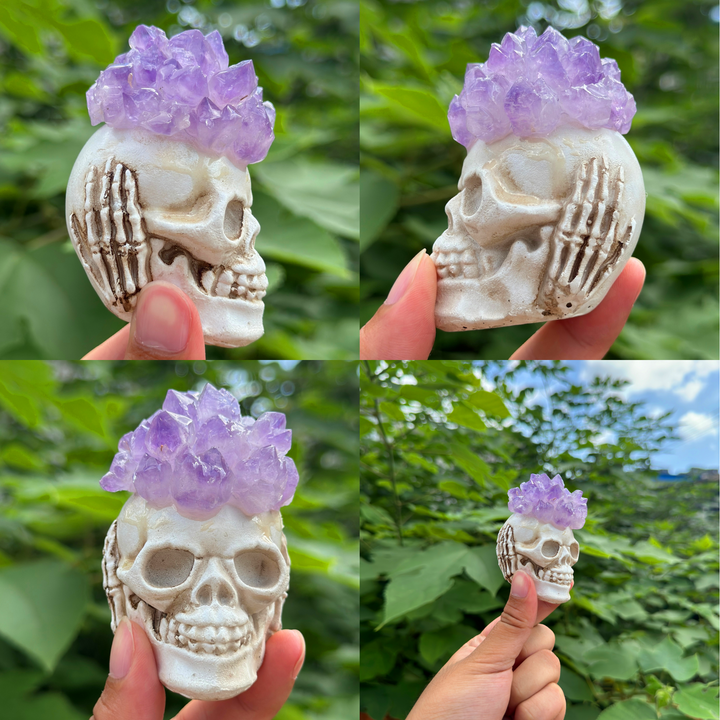 Amethyst Resin Skull