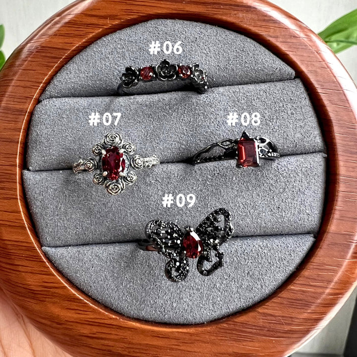 Garnet Black Ring Group,S925
