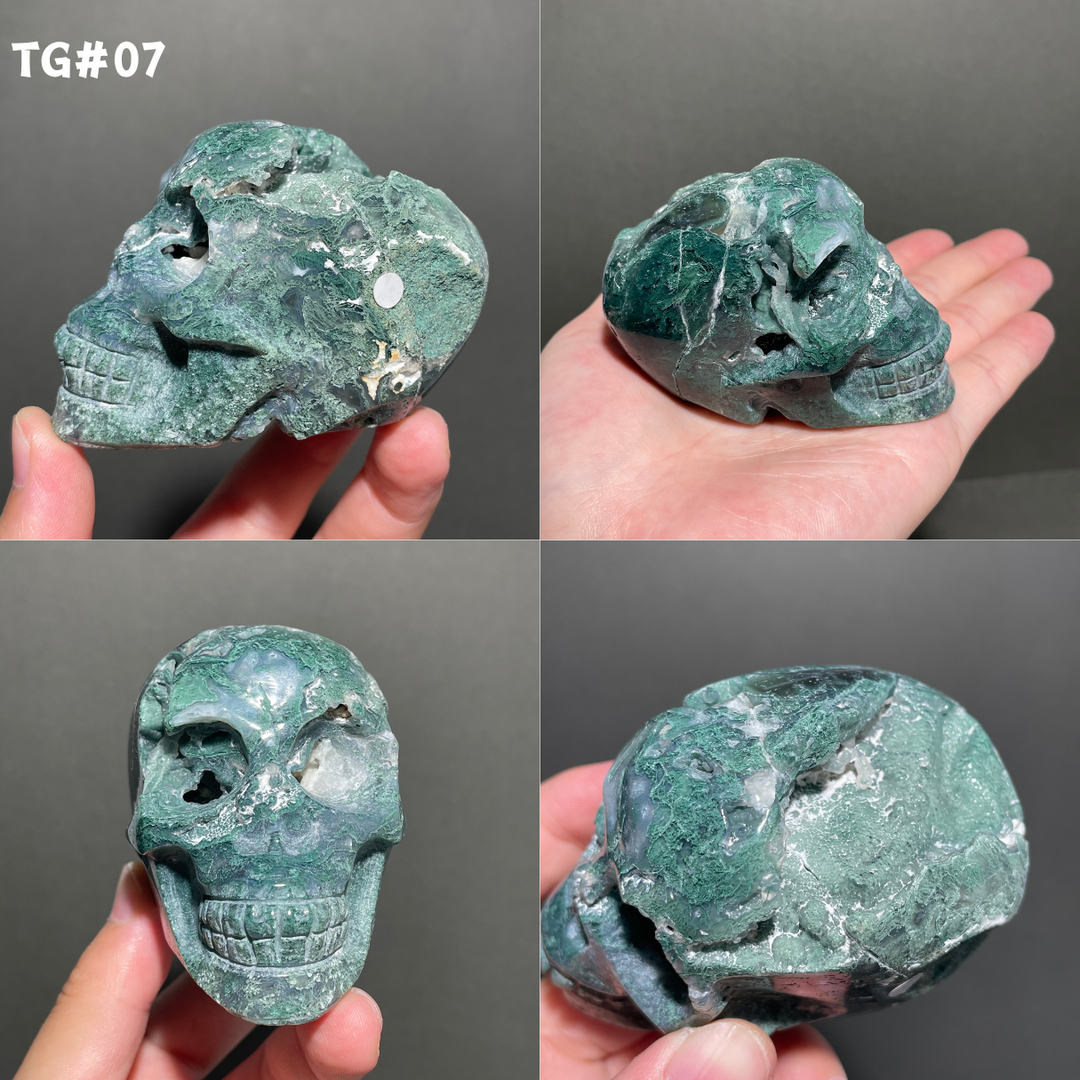 Unique,Moss Agate Skull