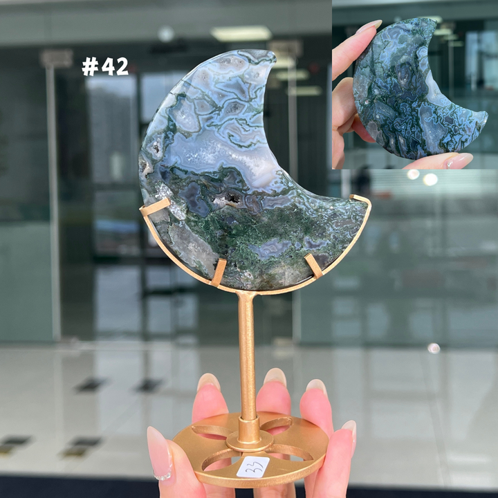 Unique,Moss Agate Moon