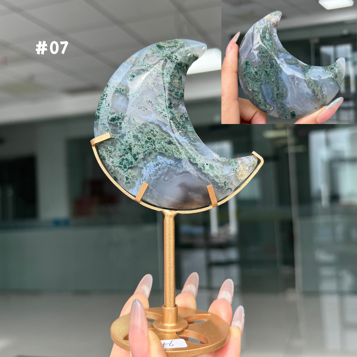 Unique,Moss Agate Moon