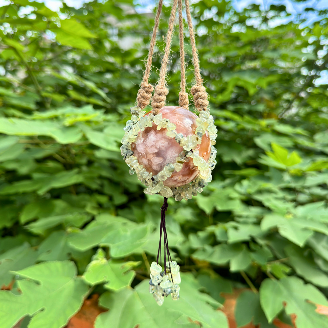 Crystal Chips Hanging Sphere Holder