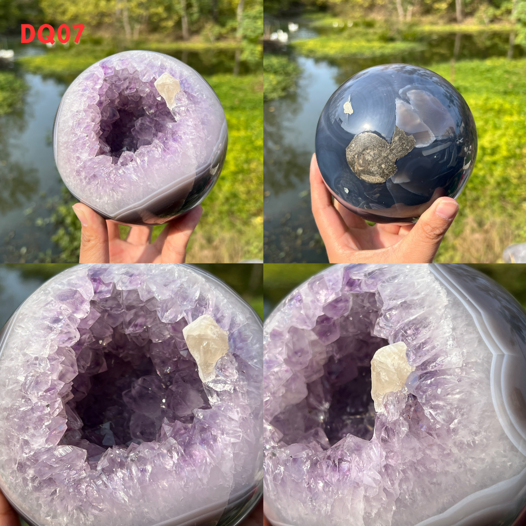 Amethyst Geode Sphere And Agate Geode Sphere