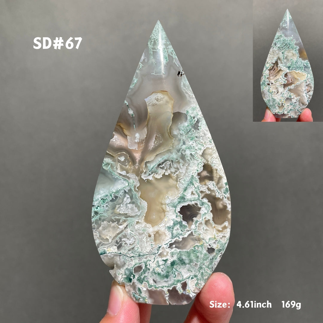 Unique,Moss Agate Teardrop