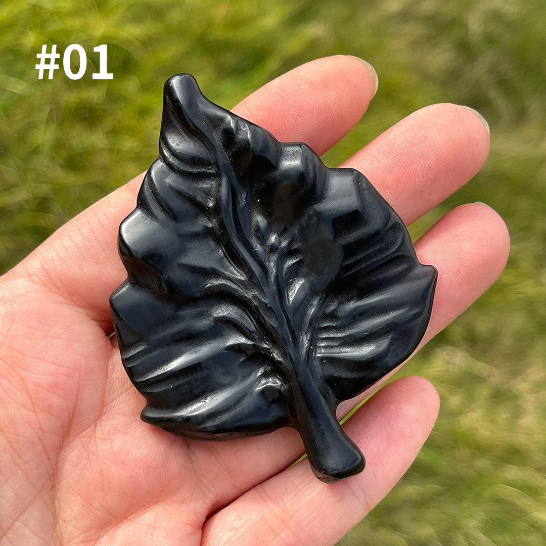 Natural Crystal Carving Leaf