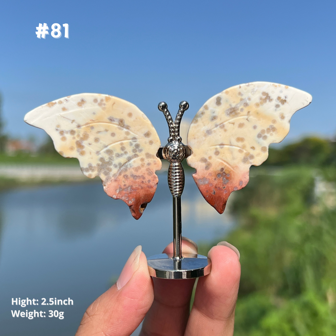 Unique,8th Vein Ocean Jasper Butterfly