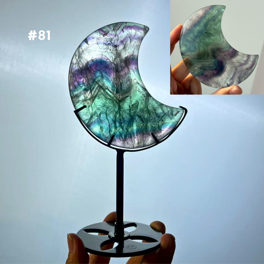 Unique,Rainbow Fluorite Moon