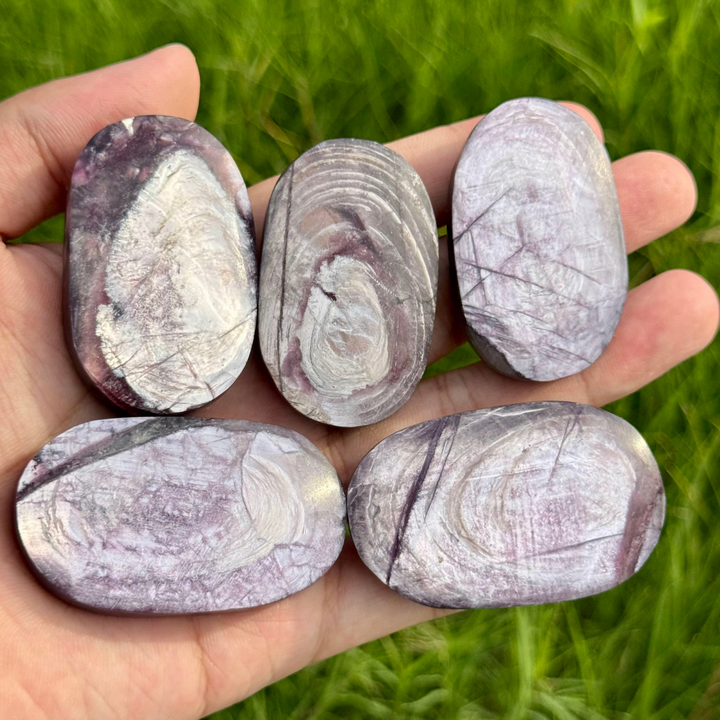 Natural Lepidolite Palm Stone