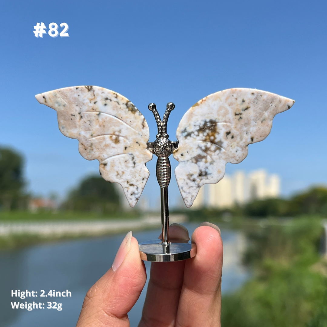 Unique,8th Vein Ocean Jasper Butterfly