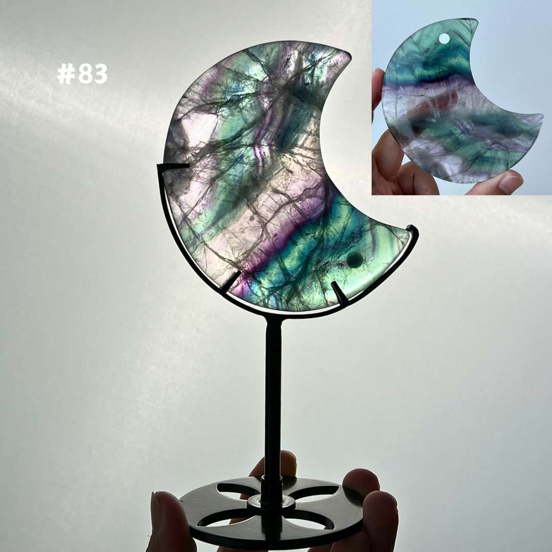 Unique,Rainbow Fluorite Moon