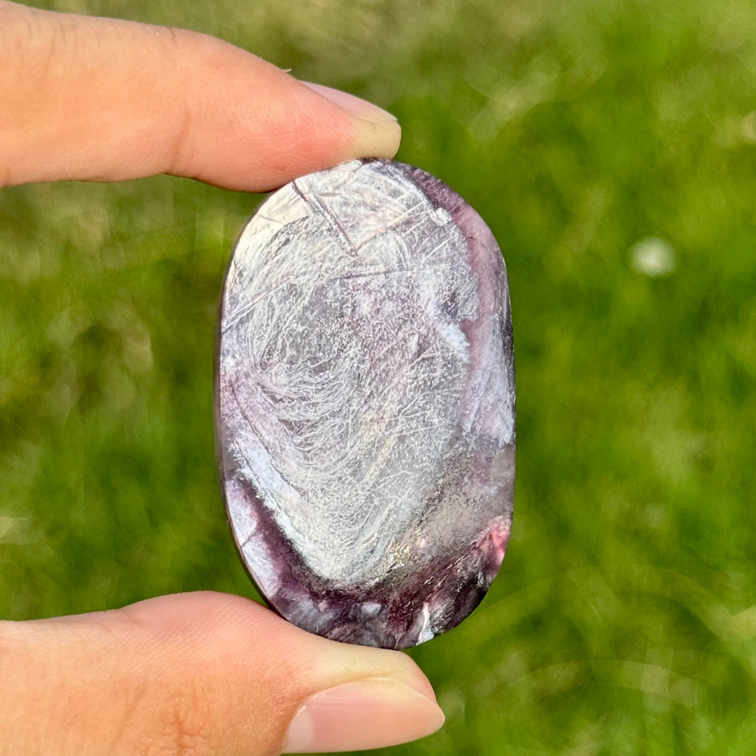 Natural Lepidolite Palm Stone