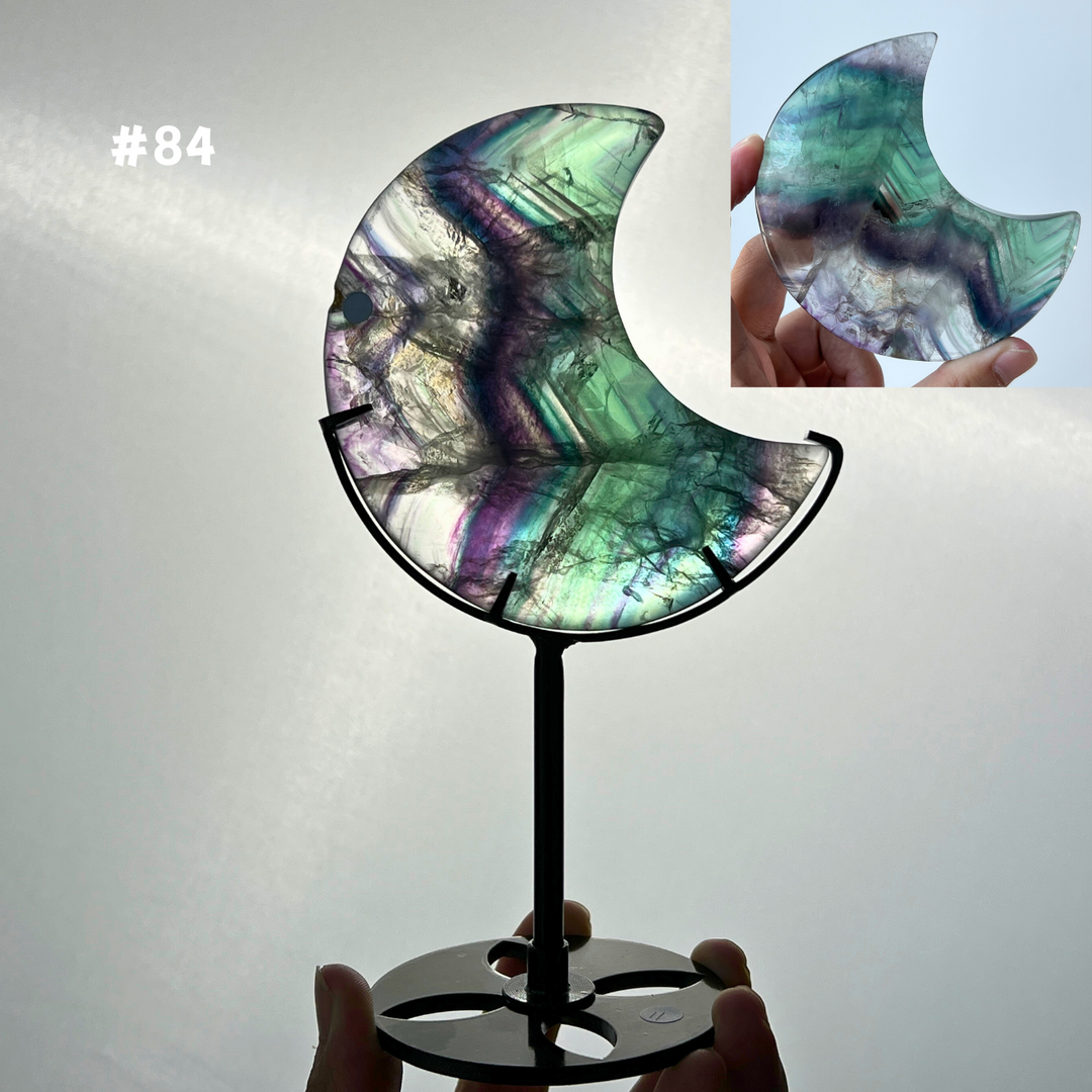 Unique,Rainbow Fluorite Moon