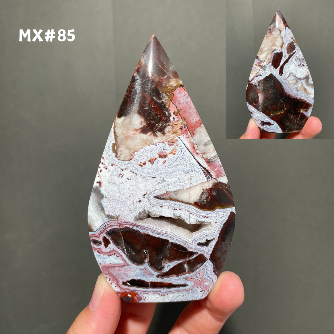 Unique, Mexican Crazy Lace Agate Teardrop
