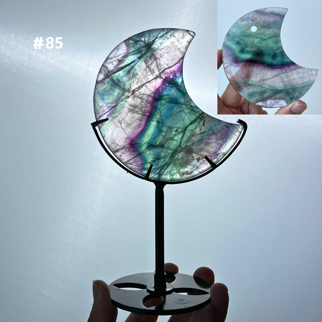 Unique,Rainbow Fluorite Moon
