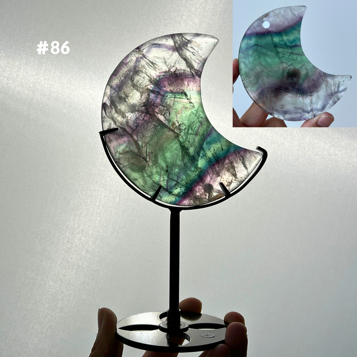 Unique,Rainbow Fluorite Moon