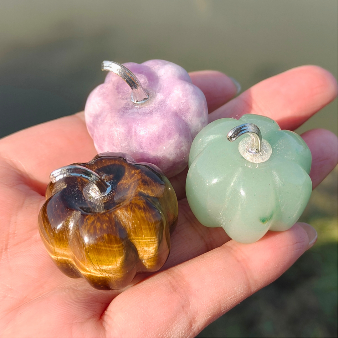 Natural Crystal Carved Pumpkin