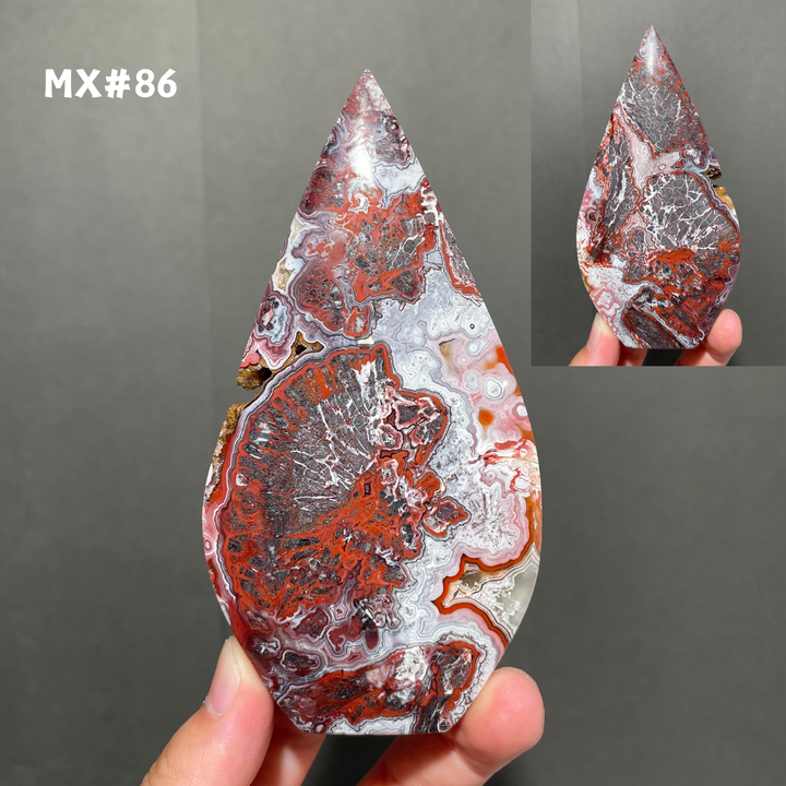 Unique, Mexican Crazy Lace Agate Teardrop