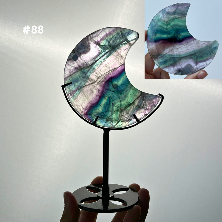 Unique,Rainbow Fluorite Moon