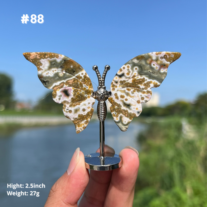 Unique,8th Vein Ocean Jasper Butterfly