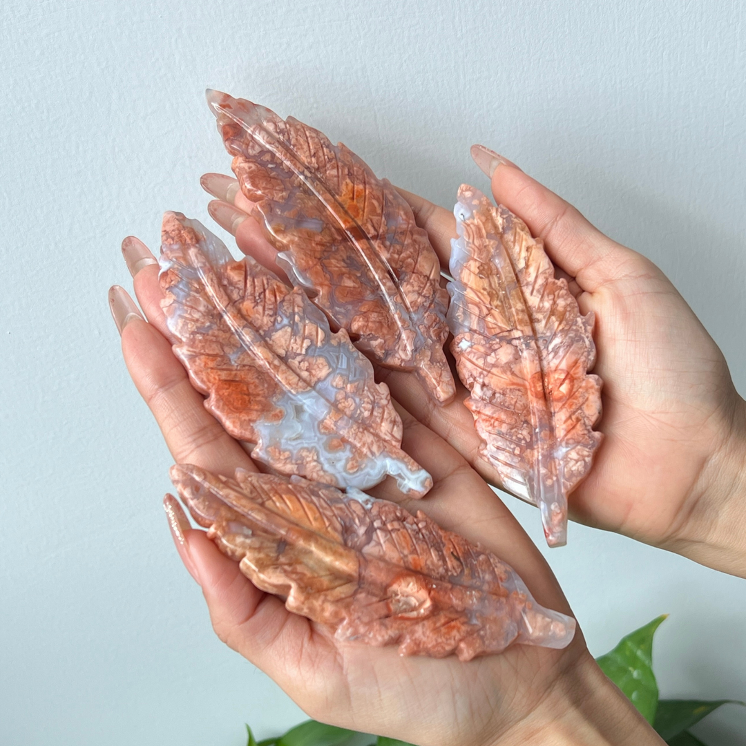 Pink Agate Feather