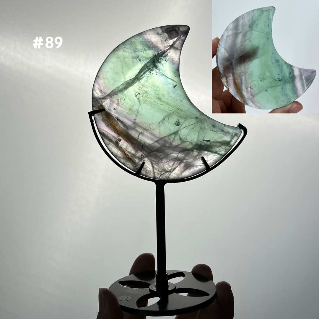 Unique,Rainbow Fluorite Moon