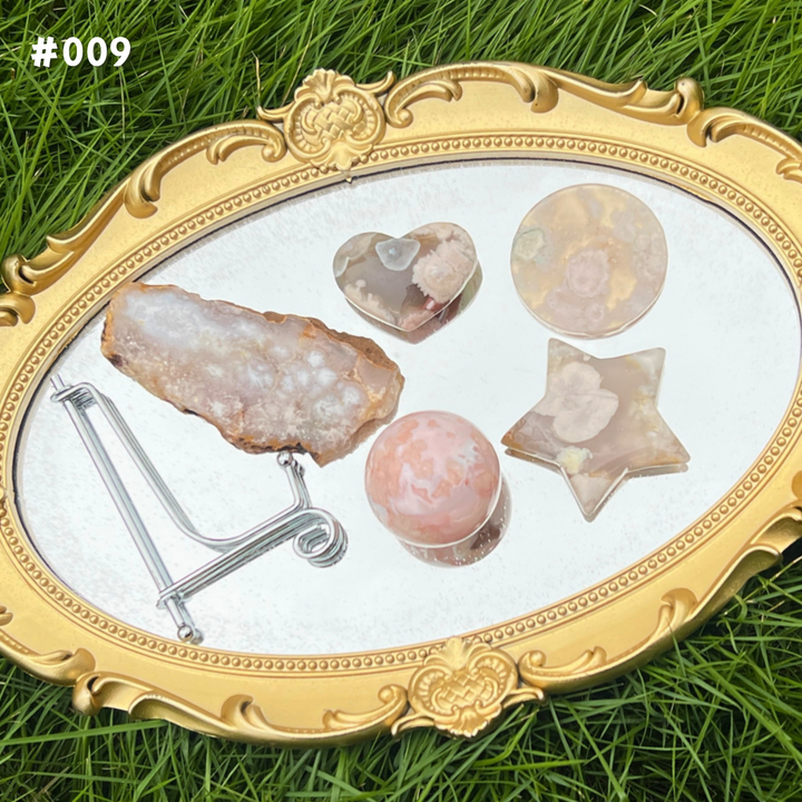 Natural Crystal Value Bundle- Flower Agate Kit