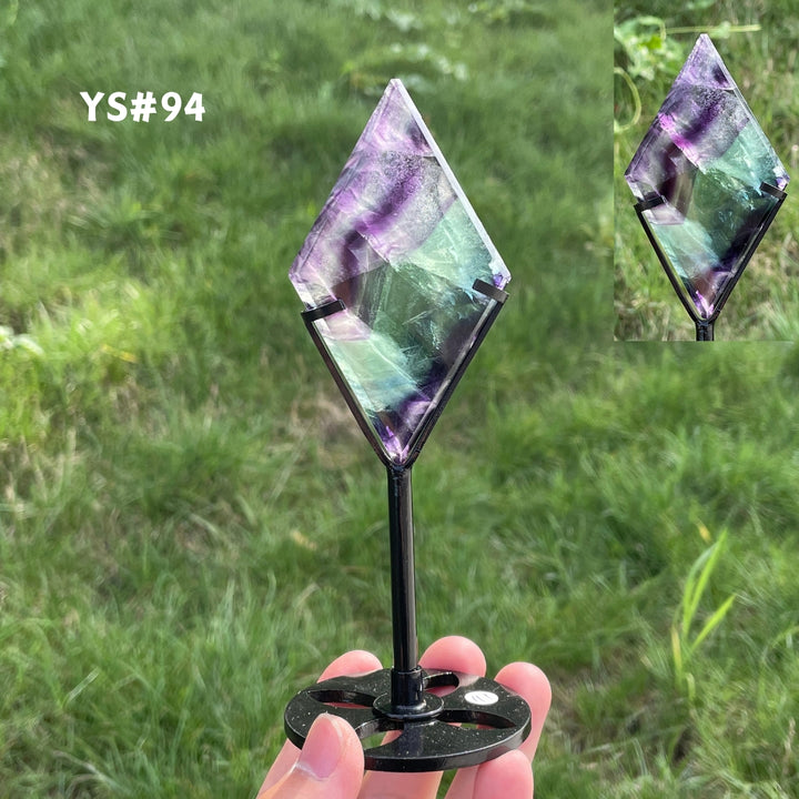 Unique,Rainbow Fluorite Diamond Slice