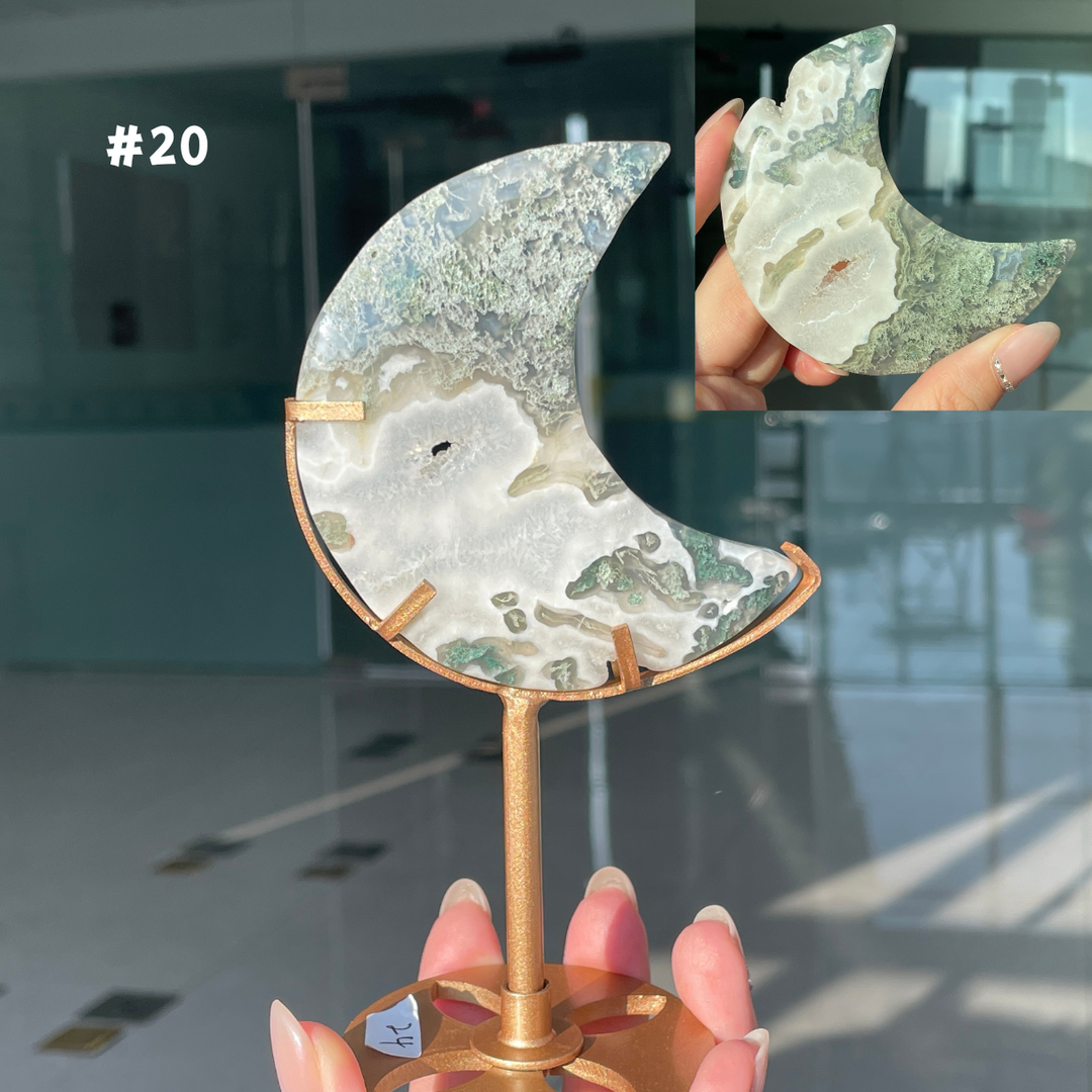 Unique,Moss Agate Moon