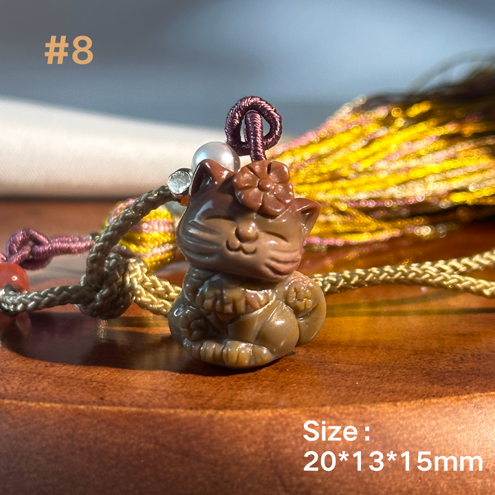 Natural Alashan Agate Cat Pendant