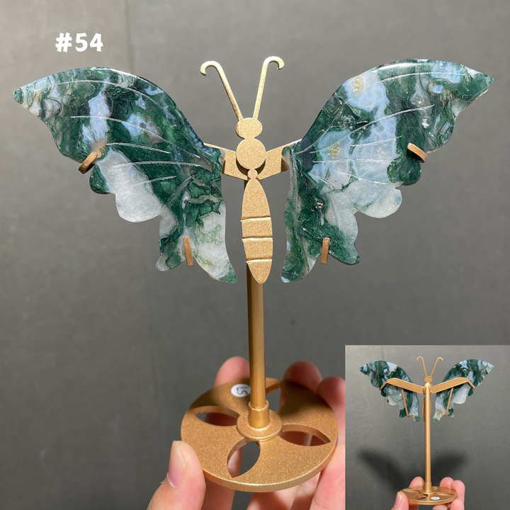 Unique,Moss Agate Butterfly