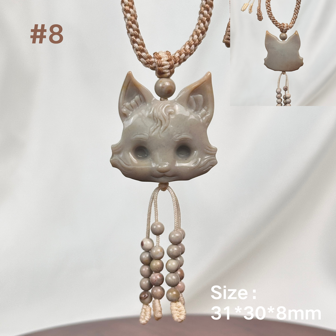 Natural Alashan Agate Fox Pendant