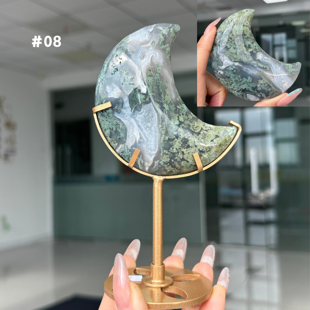 Unique,Moss Agate Moon