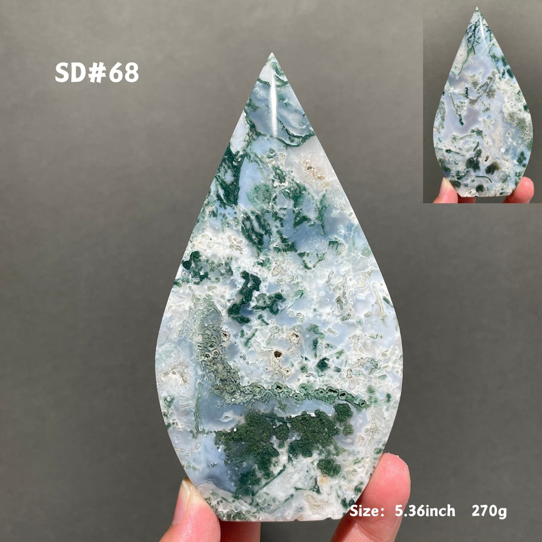 Unique,Moss Agate Teardrop