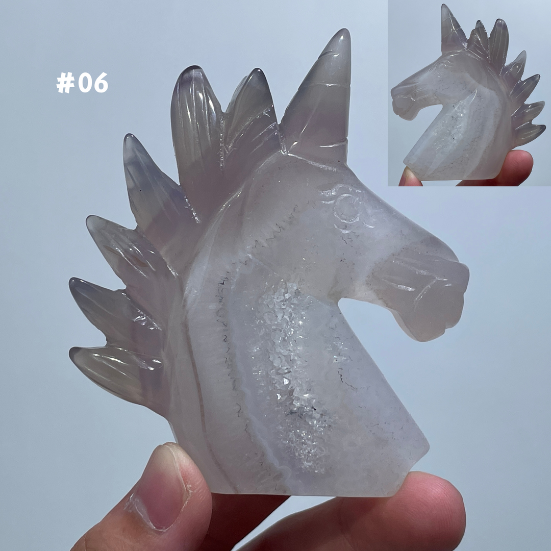 Unique,Agate Geode Unicorn