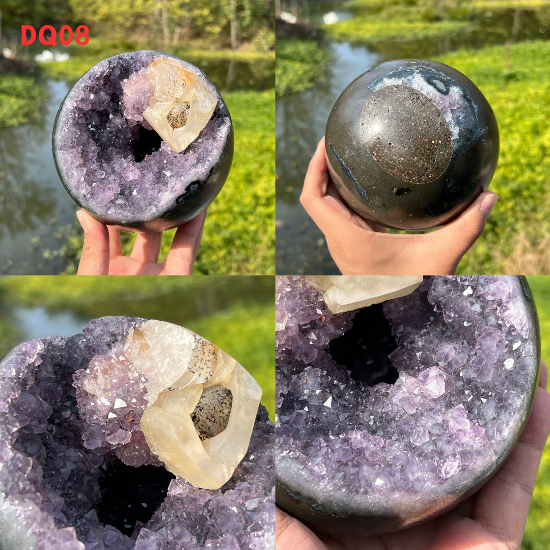 Amethyst Geode Sphere And Agate Geode Sphere