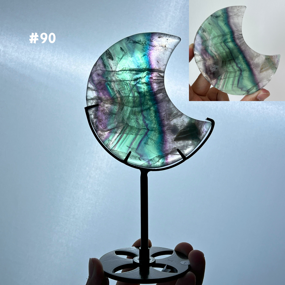 Unique,Rainbow Fluorite Moon