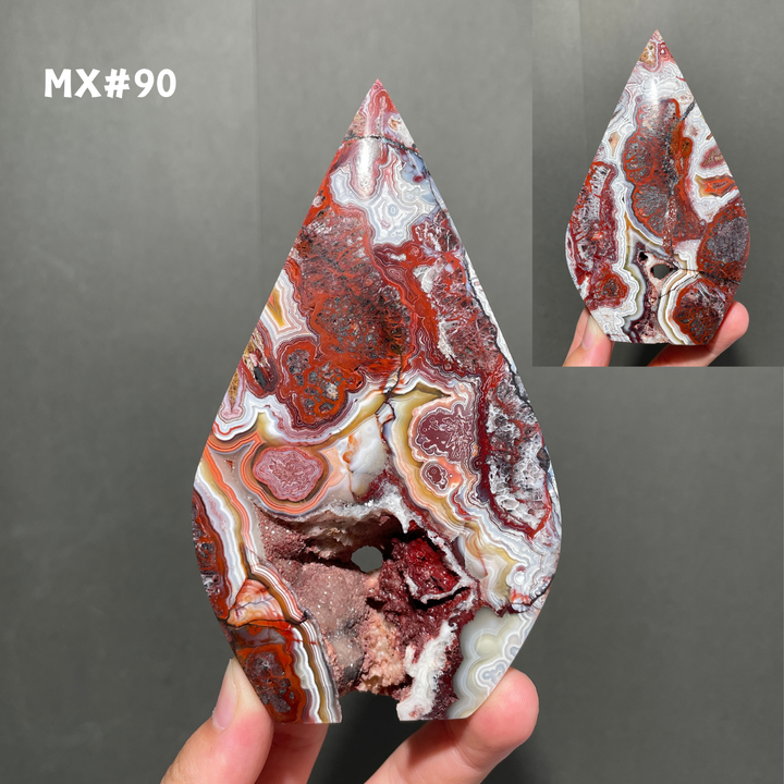 Unique, Mexican Crazy Lace Agate Teardrop