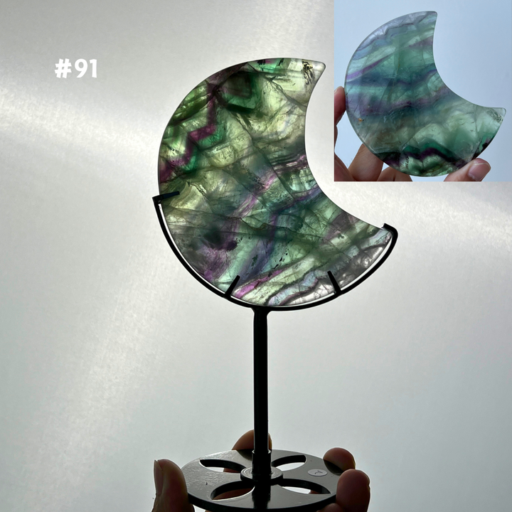 Unique,Rainbow Fluorite Moon