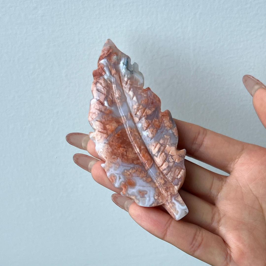 Pink Agate Feather