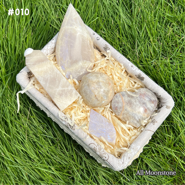Natural Crystal Value Bundle- Moonstone Kit