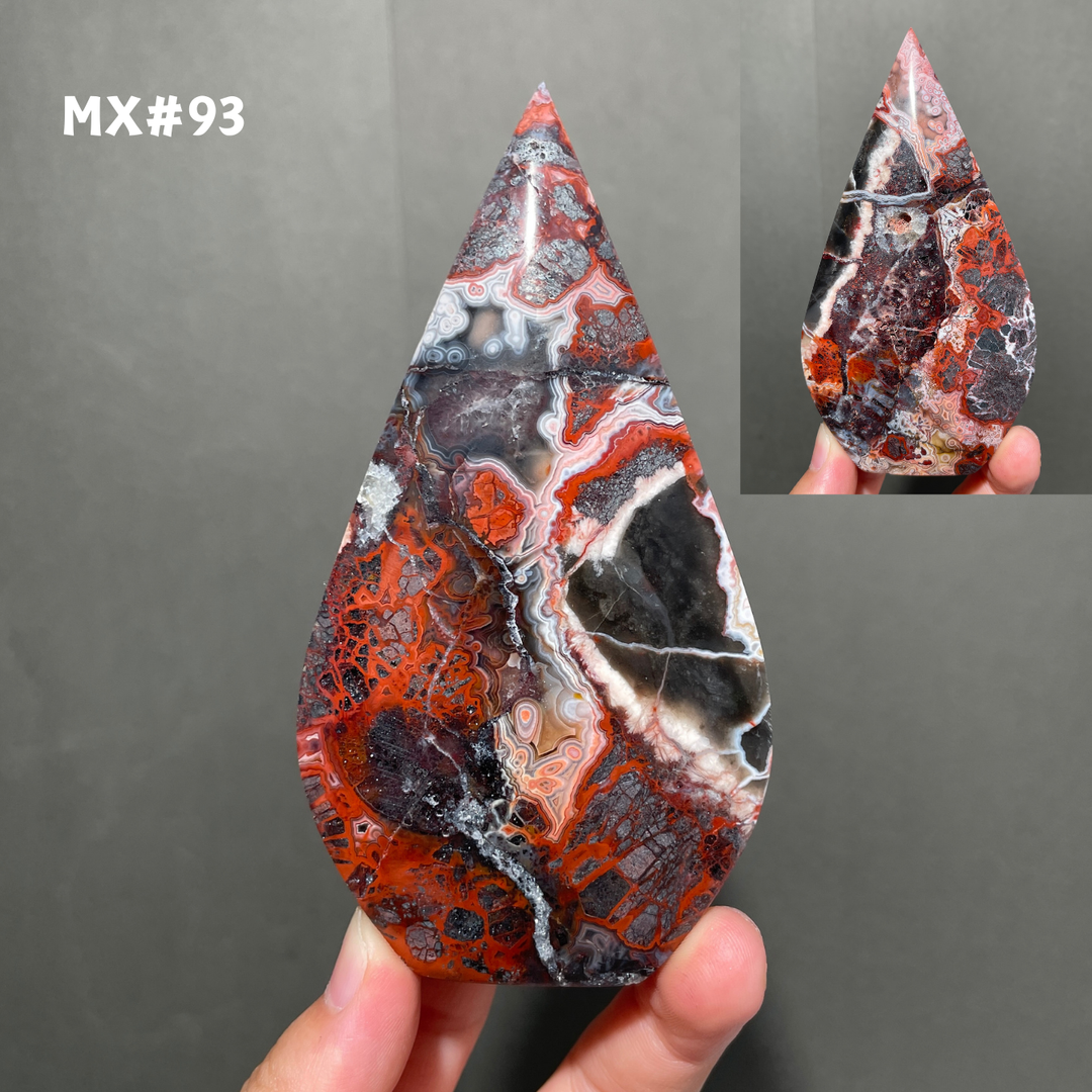 Unique, Mexican Crazy Lace Agate Teardrop