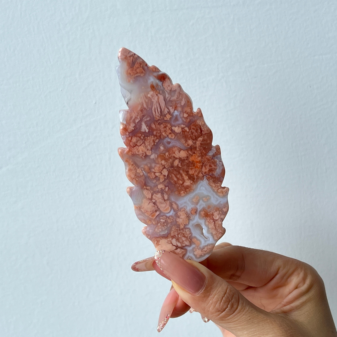 Pink Agate Feather