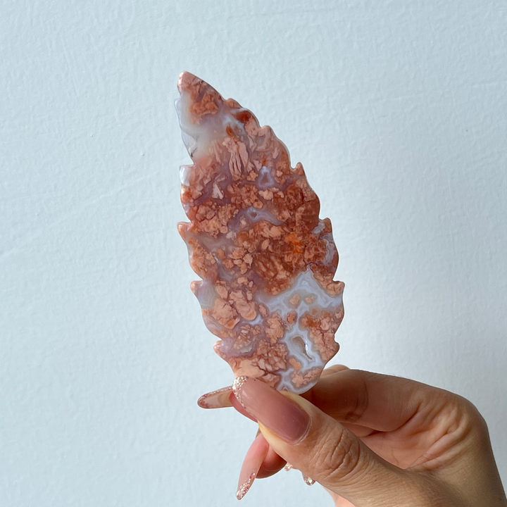 Pink Agate Feather