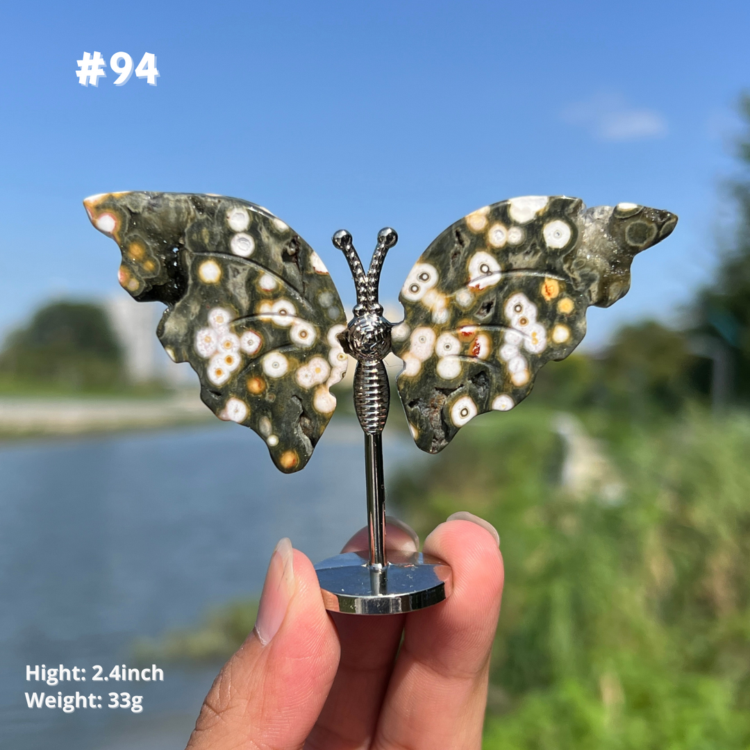 Unique,8th Vein Ocean Jasper Butterfly