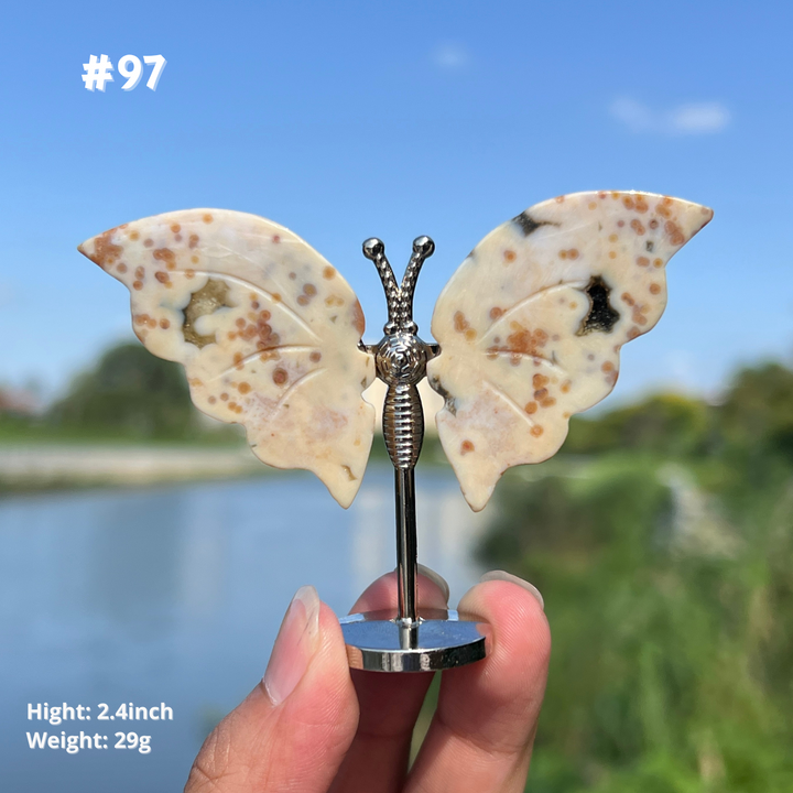 Unique,8th Vein Ocean Jasper Butterfly