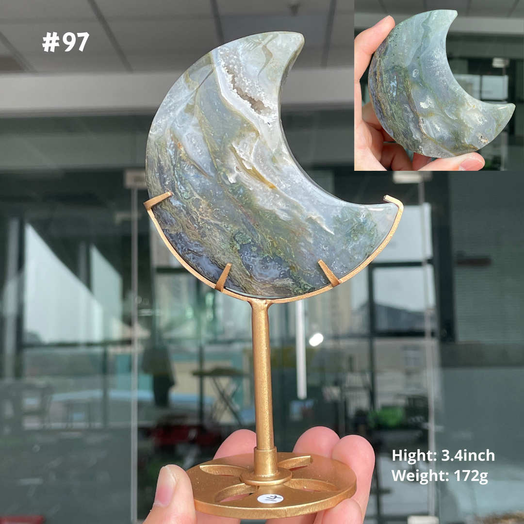 Unique,Moss Agate Moon