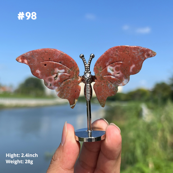 Unique,8th Vein Ocean Jasper Butterfly